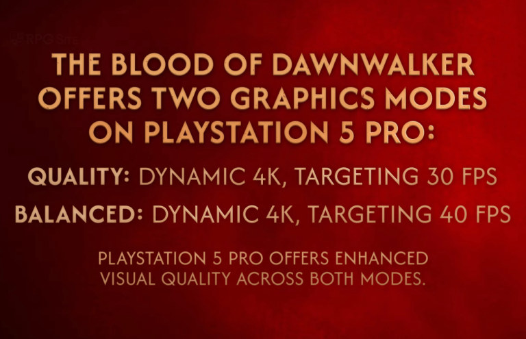 The Blood of Dawnwalker Confirms Day-One 60fps Performance Mode Following Fan Feedback