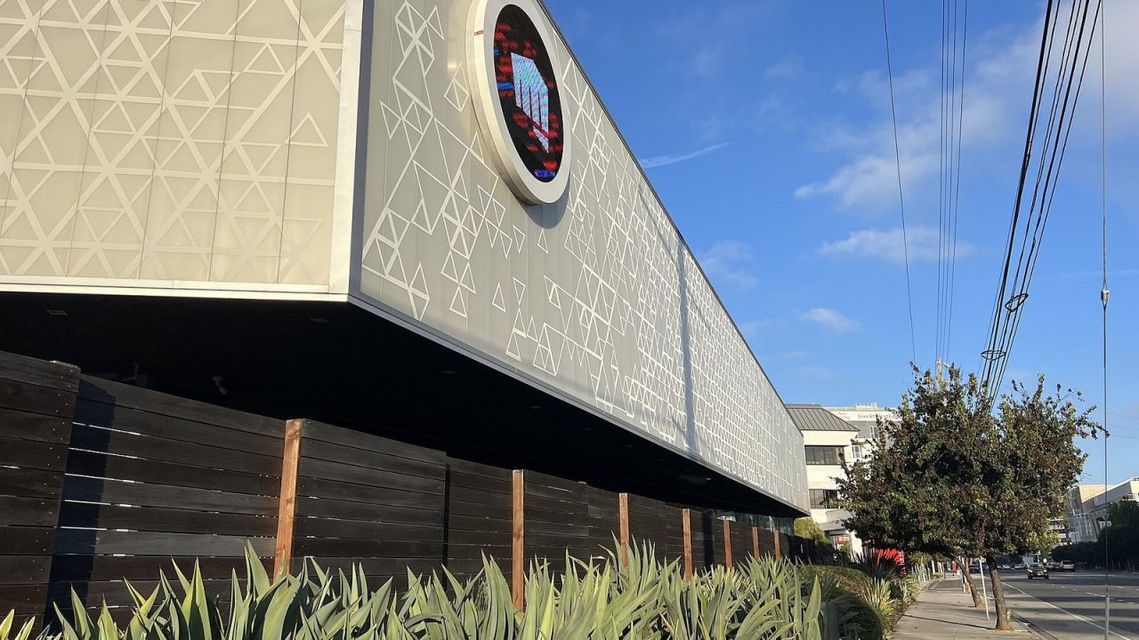 Riot Games headquarters building in Los Angeles, photographed in December 2023