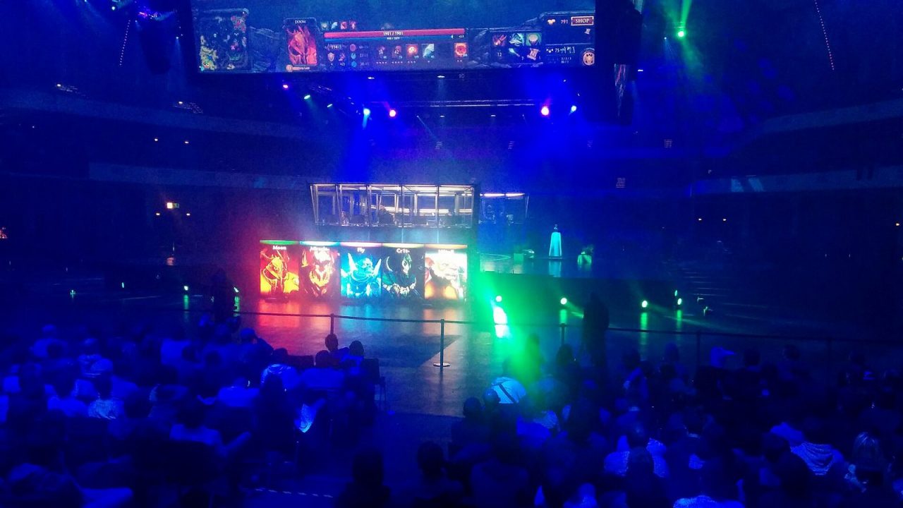 Stage and screens at the Dota 2 Frankfurt Major 2015 finals