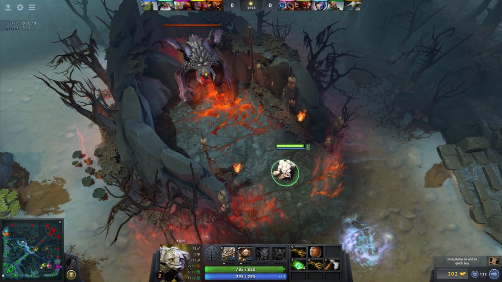 Dota 2 match screenshot from the Steam store